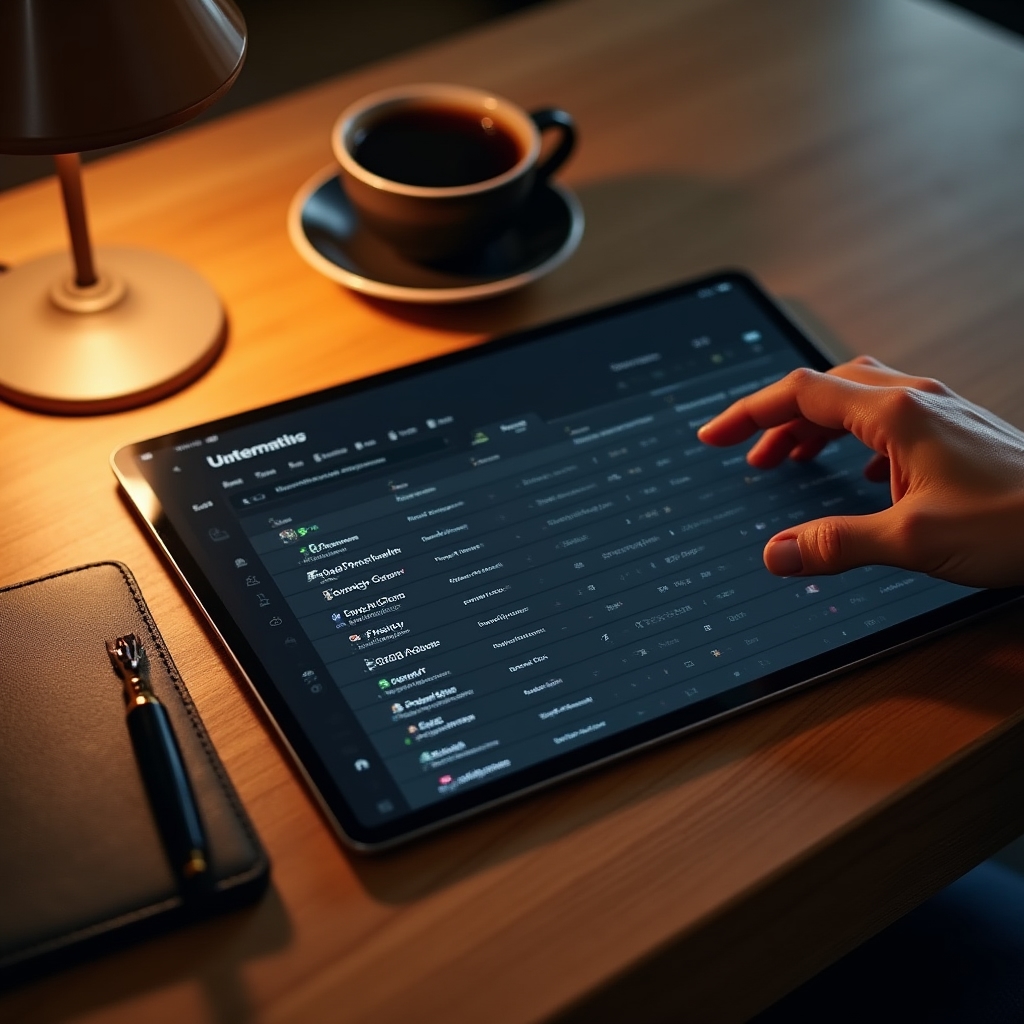 Správa databáze hostů na tabletu s přehledným rozhraním