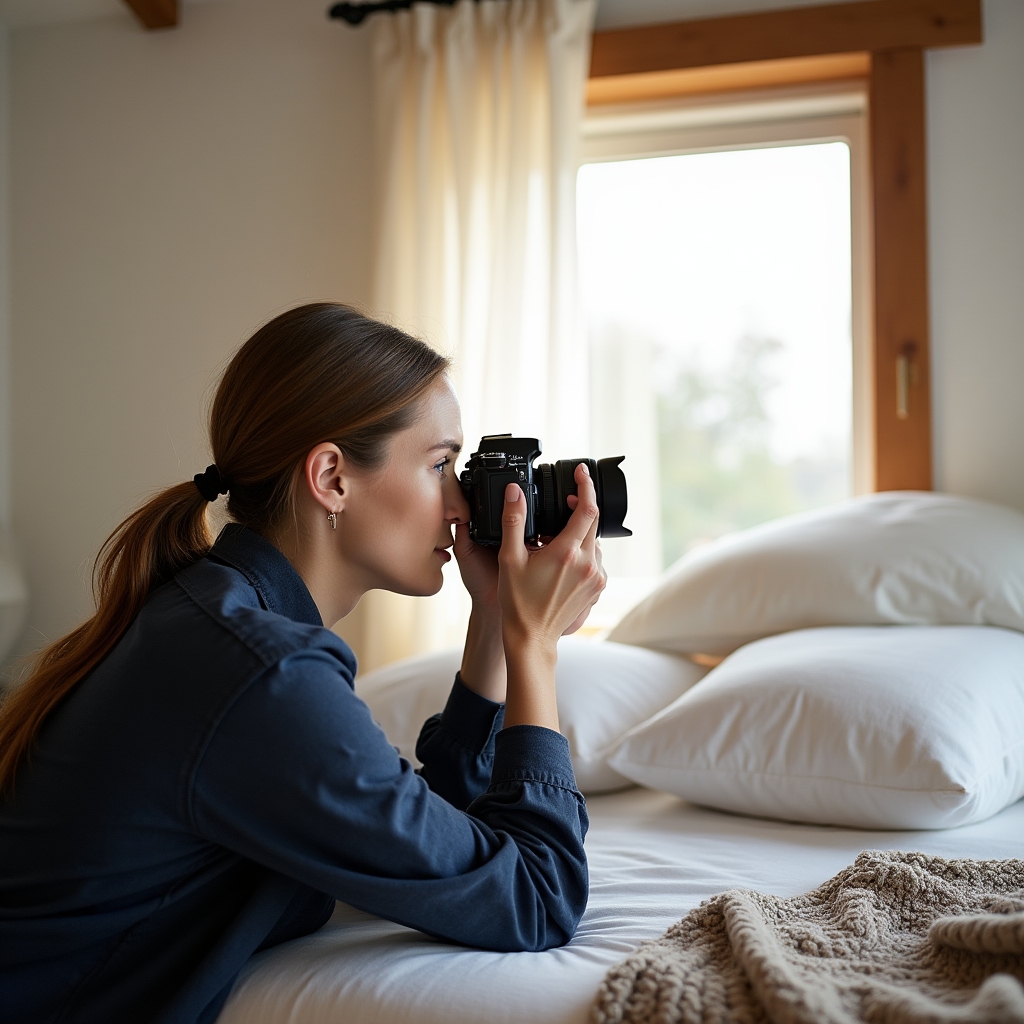 Fotografování útulného interiéru chalupy pro rezervační portály